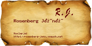 Rosenberg Júnó névjegykártya